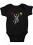 Halterci Astronot Siyah Unisex Bebek Body - Zıbın 1