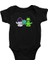 Meditasyon Yapan Alien ve Astronot Siyah Unisex Bebek Body - Zıbın 1