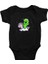 Şirin Unicorn ve Alien Siyah Unisex Bebek Body - Zıbın 1