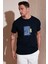 Baskılı Pamuklu Bisiklet Yaka Slim Erkek T Shirt 646R8040 1