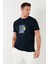 Baskılı Pamuklu Bisiklet Yaka Slim Erkek T Shirt 646R8040 3
