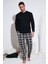 Ekoseli Pamuklu Beli Lastikli Regular Fit Uzun Kollu Erkek Pijama Takımı 6572003 1