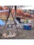 Tripod Seti Stili Taşınabilir Ayrılabilir Paslanmaz Çelik Açık Barbekü Tripod Raf Ayarlanabilir Kamp Kamp Ateşi Izgara Asılı Pot Raf Seti (Yurt Dışından) 5