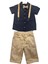 Bayramlık Yazlık Erkek Çocuk Papyonlu Gömlek & Askılı Keten Şortlu 2' Li Takım 3