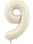 9 Dokuz Yaş Parti Retro Doğum Günü Seti; Krem Rakam Folyo,kraft Banner,3 Lü Kalp Folyo ve 60 Adet Lateks Balon Lüks Set 2