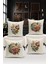 Flower/vintage Serisi Çift Tarafı Dijital Baskılı 4'lü Kırlent Kılıfı Seti (Cushion Cover Set) 1