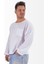 Müslin Sweatshirt Bisiklet Yaka Cepli Basic Model Beyaz 1