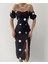 Siyah Puantiyeli Sırt Detaylı Elbise 1