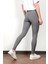 Toparlayıcı Gri Kadın Kaşkorse Fitilli Spor Yoga Tayt - 4102 4