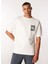 Beyaz Erkek Bisiklet Yaka Loose Fit T-Shirt D4SM-TST3268 3