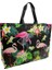 Siyah 27X32X10CM Moda Flamingo Baskı Alışveriş Çantası Kadın Katlanabilir Dokunmamış Kumaş Eko Çanta Seyahat Bakkal Katlanır Çanta Giyim Tote Çanta (Yurt Dışından) 1