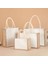 27X26CM Eko Bez Çantalar Kadın Çuval Bezi Jüt Alışveriş Bez Çantalar Büyük Kapasiteli Alışveriş Çantası Su Geçirmez Yeniden Kullanılabilir Alışveriş Çantaları Çanta Çanta (Yurt Dışından) 3