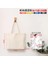 40X30X10CM-BEJ Yeniden Kullanılabilir Alışveriş Çantası Büyük Kapasiteli Katlanır Boş Çevre Dostu Bez Çantalar Katlanabilir Kanvas Bakkal Kadın Çanta Omuz Çantası (Yurt Dışından) 1
