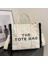 Siyah Moda Kanvas Tote Çanta Kadın Lüks Tasarımcı Omuz Çantaları Marka Siyah Bayanlar Crossbody Çanta Büyük Beyaz Alışveriş Çantaları Çantalar (Yurt Dışından) 3