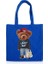 Mavi Blingpaw Kanvas Tote Teddy Bear Şanslı Adam Dünyayı Kurtar Mektup Baskı Komik %100% Pamuk Yeniden Kullanılabilir Alışveriş Çantaları Eco Bolsa (Yurt Dışından) 1