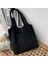 F 004 (Siyah) Kadın Moda Tote Çanta Öğrenci Omuz Çantası Mektup Ilk Adı Desen Baskı Bej Kanvas Tote Çanta Alışveriş Yeni Banliyö Çantası (Yurt Dışından) 1