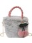 Gri Peluş Omuz Çantası Kiraz Kolye ile Kadın Kız Trendy Çanta Tote Çanta (Yurt Dışından) 1
