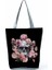 HL6653 Kafatası Çanta Kadın Omuz Çantası Alışveriş Çantası Çanta Kadın Tote Çanta Cadılar Bayramı Kafatası Yeni Moda Ölülerin Günü Çiçek Kafatası Baskı (Yurt Dışından) 1