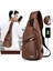 Stil 2 Erkek USB Şarj Göğüs Çantası Kulaklık Deliği ile Çok Fonksiyonlu Tek Askı Anti-Hırsızlık Göğüs Çantası Ayarlanabilir Omuz Askılı (Yurt Dışından) 5