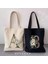 W 35X40CM Suluboya Çiçek Düğün Monogram Çiçekler Ilk Harf Baskı Kadın Kanvas Alışveriş Tote Çantaları Eko Yeniden Kullanılabilir Alışveriş Çantaları (Yurt Dışından) 3