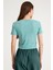 Mint Yeşil Crop T-Shirt Green Bisiklet Yaka Kadın Tişört Baby Tee 3