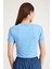 Light Blue Crop T-Shirt Açık Mavi Bisiklet Yaka Kadın Tişört Baby Tee 3