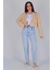 Kadın Bej Düğmeli Crop Blazer Ceket 1