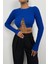 Taş Detay Triko Yaka Crop Bluz 4