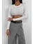 Black Fashion Basic Crop Triko Bluz 2