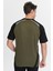 Erkek Sıfır Yaka Tişört Nefes Alan Kumaş Procool Spor Outdoor T-Shirt Haki-Siyah 2