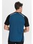 Erkek Sıfır Yaka Tişört Nefes Alan Kumaş Procool Spor Outdoor T-Shirt Indigo-Siyah 2