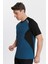 Erkek Sıfır Yaka Tişört Nefes Alan Kumaş Procool Spor Outdoor T-Shirt Indigo-Siyah 4