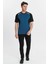 Erkek Sıfır Yaka Tişört Nefes Alan Kumaş Procool Spor Outdoor T-Shirt Indigo-Siyah 5