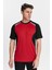 Erkek Sıfır Yaka Tişört Nefes Alan Kumaş Procool Spor Outdoor T-Shirt Kırmızı-Siyah 1