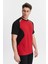 Erkek Sıfır Yaka Tişört Nefes Alan Kumaş Procool Spor Outdoor T-Shirt Kırmızı-Siyah 3