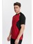 Erkek Sıfır Yaka Tişört Nefes Alan Kumaş Procool Spor Outdoor T-Shirt Kırmızı-Siyah 4