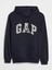 Erkek Siyah Gap Logo Kapüşonlu Sweatshirt 5