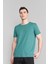 Çetinkaya Mentality 2772 Bisiklet Yaka Penye Slim Fit Koyu Yeşil T-Shirt 1