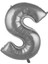 34 Inç 76 cm Gümüş Folyo Harf Balon S 1