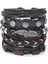 Ayarlanabilir Stil A34 Eif Dock Örgülü Wrap Siyah Gotik Kafatası Deri Bilezik Erkekler Için Vintage Korsan Yıldız Charm El Yapımı Etnik Tribal Bilekliği (Yurt Dışından) 1