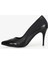 Hakiki Deri Stiletto Siyah Topuklu Ayakkabı - 9 Cm İnce Topuk Sivri Burun - El İşçiliği Rugan Detaylı Premium Yumuşak Deri GRS001-SH 2