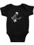Elektro Gitar Çalan Kurukafa Siyah Unisex Bebek Body - Zıbın 1