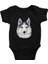 Karizma Sibirya Kurdu Husky Haski Siyah Unisex Bebek Body - Zıbın 1