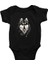 Sanatsal Sibirya Kurdu Husky Haski Siyah Unisex Bebek Body - Zıbın 1