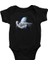 Astronot Ayda Bira Keyfi Siyah Unisex Bebek Body - Zıbın 1