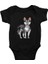 Gökkuşağı ve Sibirya Kurdu Husky Haski Siyah Unisex Bebek Body - Zıbın 1