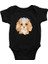Kahverengi Poodle Kaniş Siyah Unisex Bebek Body - Zıbın 1