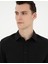 Erkek Siyah Slim Fit Armürlü Uzun Kollu Gömlek 50289391-VR046 2