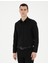 Erkek Siyah Slim Fit Armürlü Uzun Kollu Gömlek 50289391-VR046 3