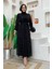 Incili Abaya ve Elbise Takım 8491 Siyah 1